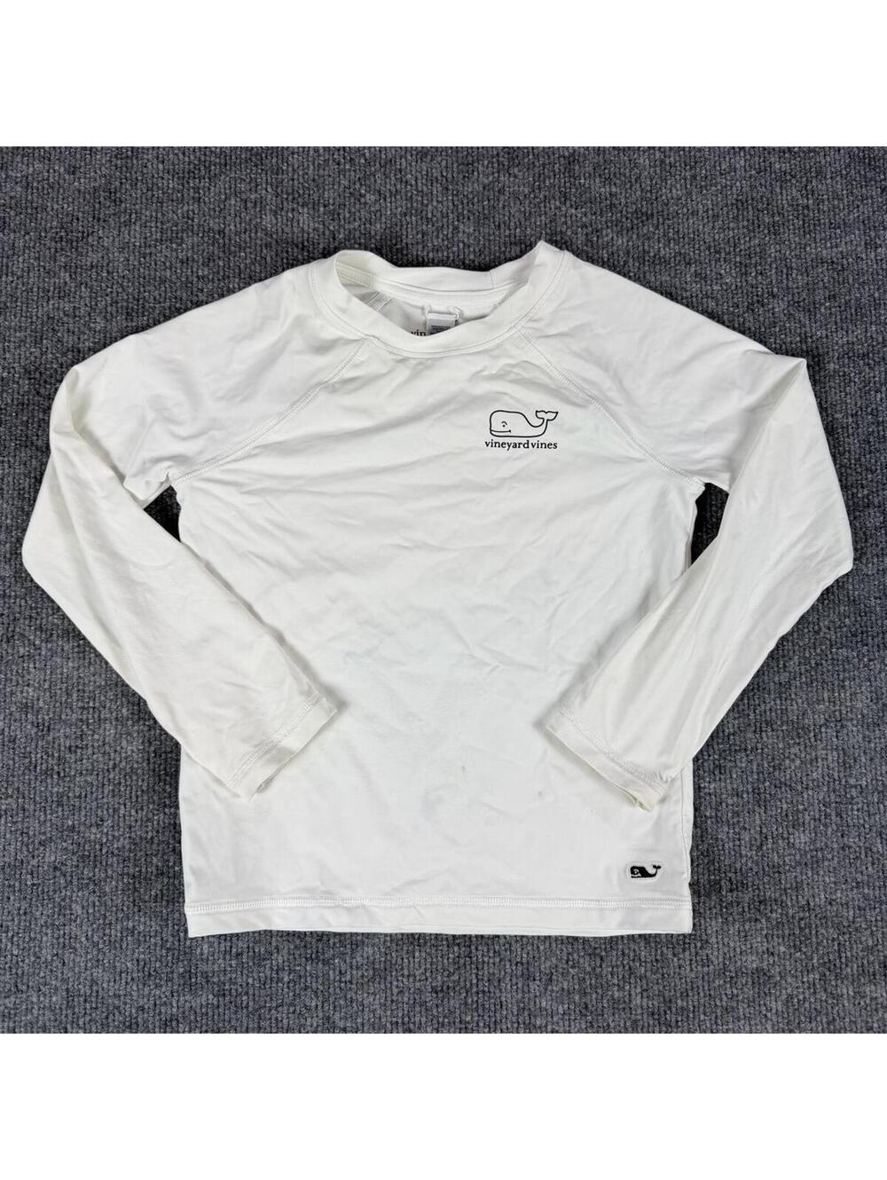 Vineyard Vines White Long Sleeve Sun Shirt Whale Sz 6 - Rash Guard, Activewear